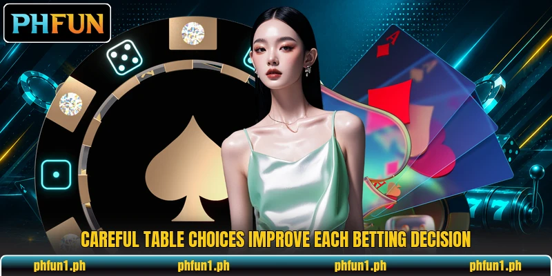 Careful table choices improve each betting decision