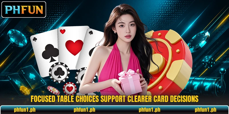 Focused table choices support clearer card decisions Focused table choices support clearer card decisions
