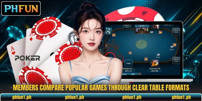 Members compare popular games through clear table formats