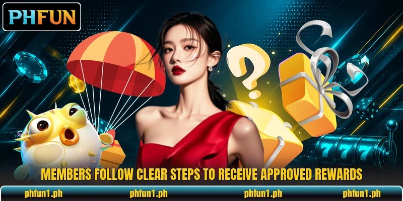 Members follow clear steps to receive approved rewards