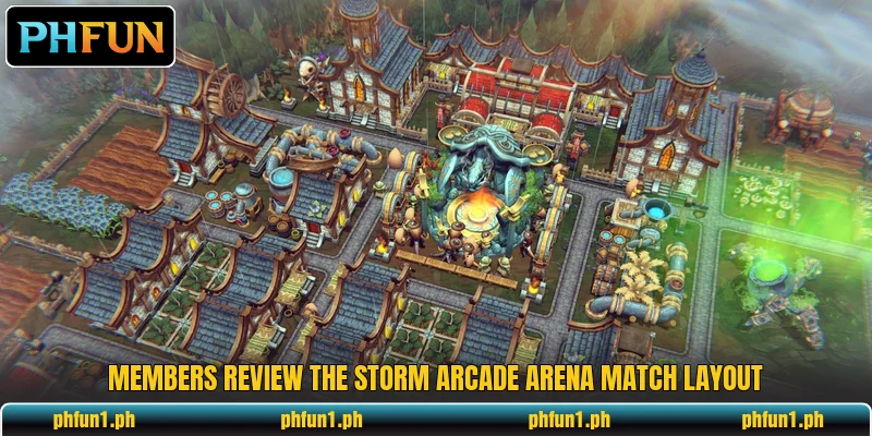 Members review the Storm Arcade Arena match layout Members review the Storm Arcade Arena match layout