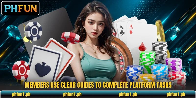 Members use clear guides to complete platform tasks Members use clear guides to complete platform tasks