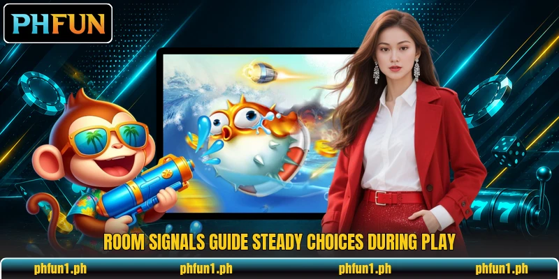 Room signals guide steady choices during play Room signals guide steady choices during play