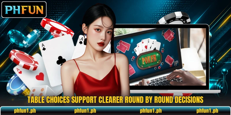 Table choices support clearer round by round decisions